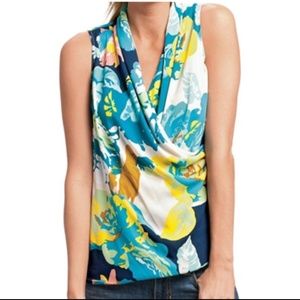 CAbi Medium Blossom Floral Drape Wrap Top